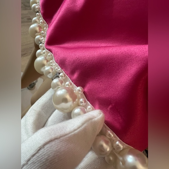 PatBO Hand-Beaded Pink Satin Minidress. Size 2 NWT - Picture 15 of 16